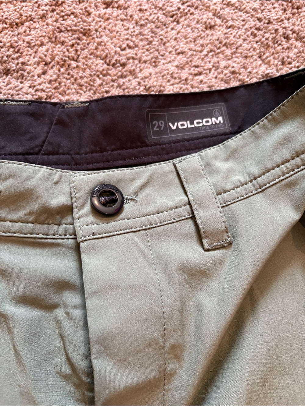 Volcom Green Flat Front Performance Shorts - Picture 2 of 3